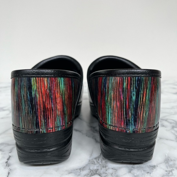 Dansko Pro XP Multi-Colored Striped Patent Leather Clogs Size 5.5/6 - Picture 4 of 12